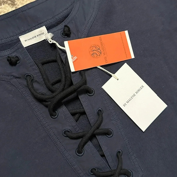 NWT Malene Birger Navy Bluer Rope Tie Shirt Dress x-Small - Picture 7 of 9